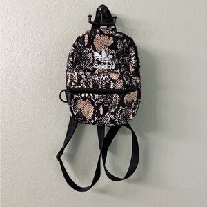 Adidas Black and Tan Snake Pattern Backpack